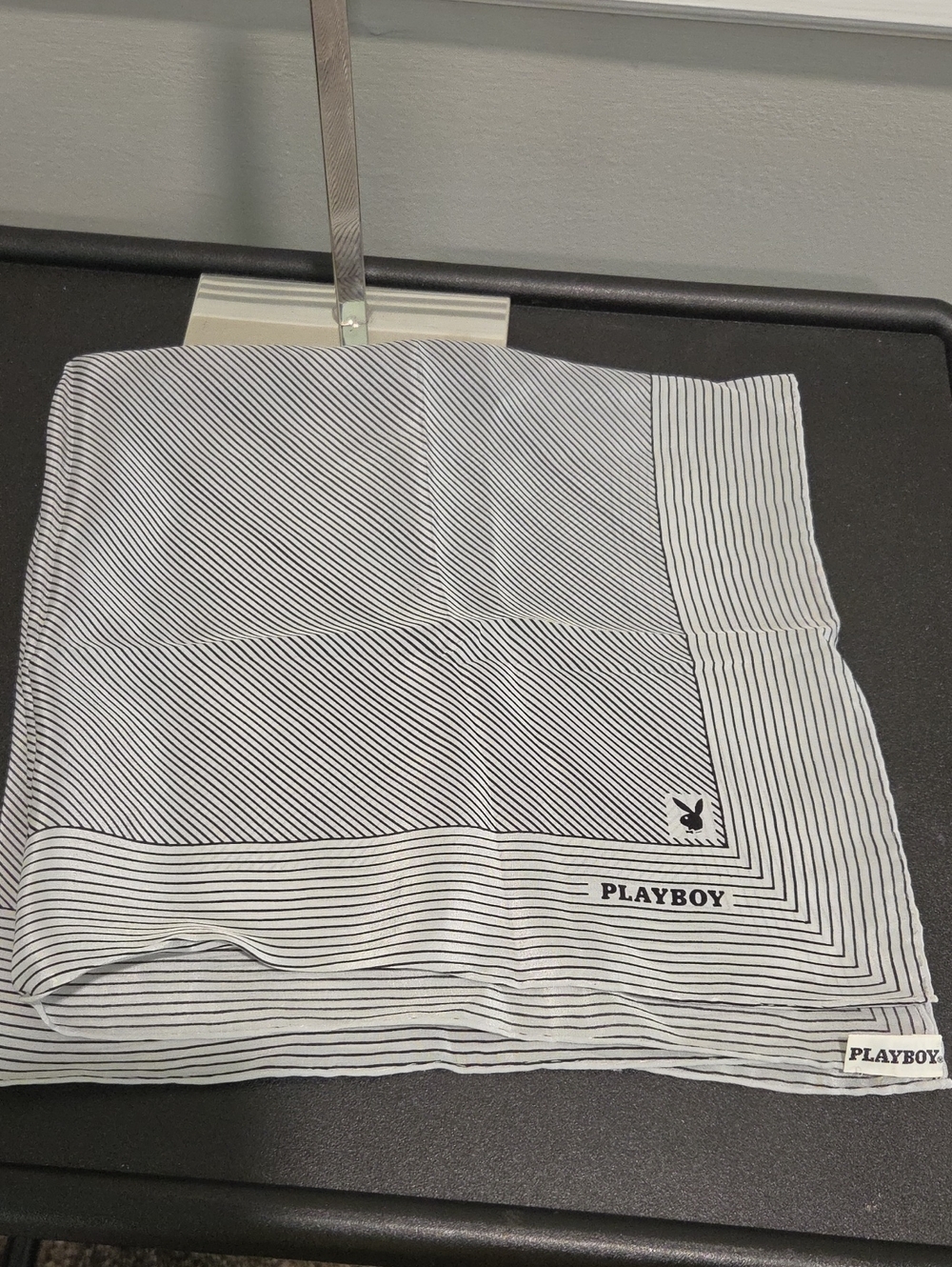 PLAYBOY  Black & White Striped Scarf